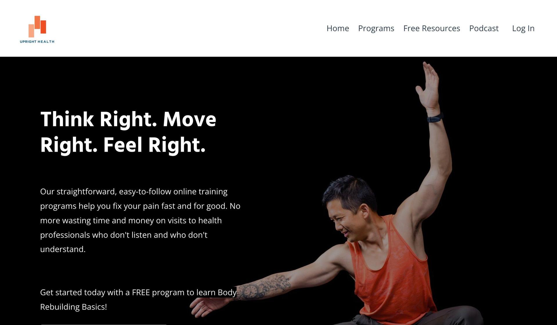 Upright Health-kajabi website examples