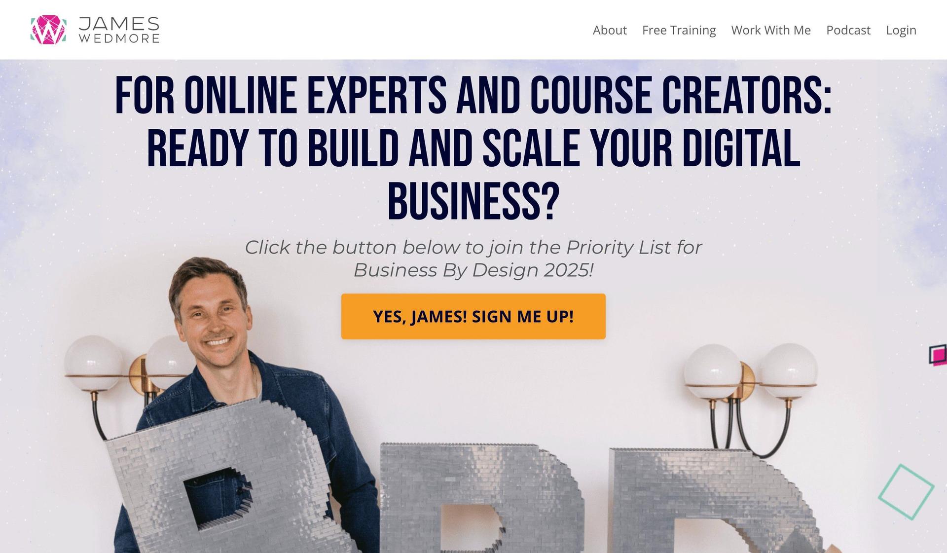 James Wedmore Training-kajabi website examples