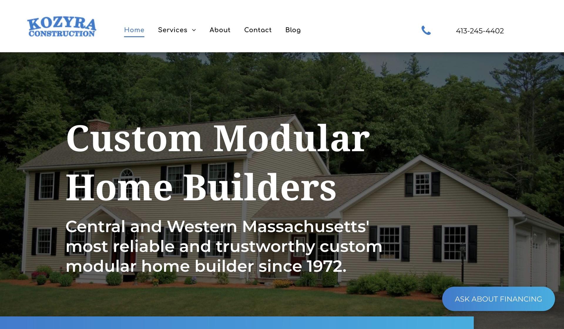 Kozyra Construction-duda website examples