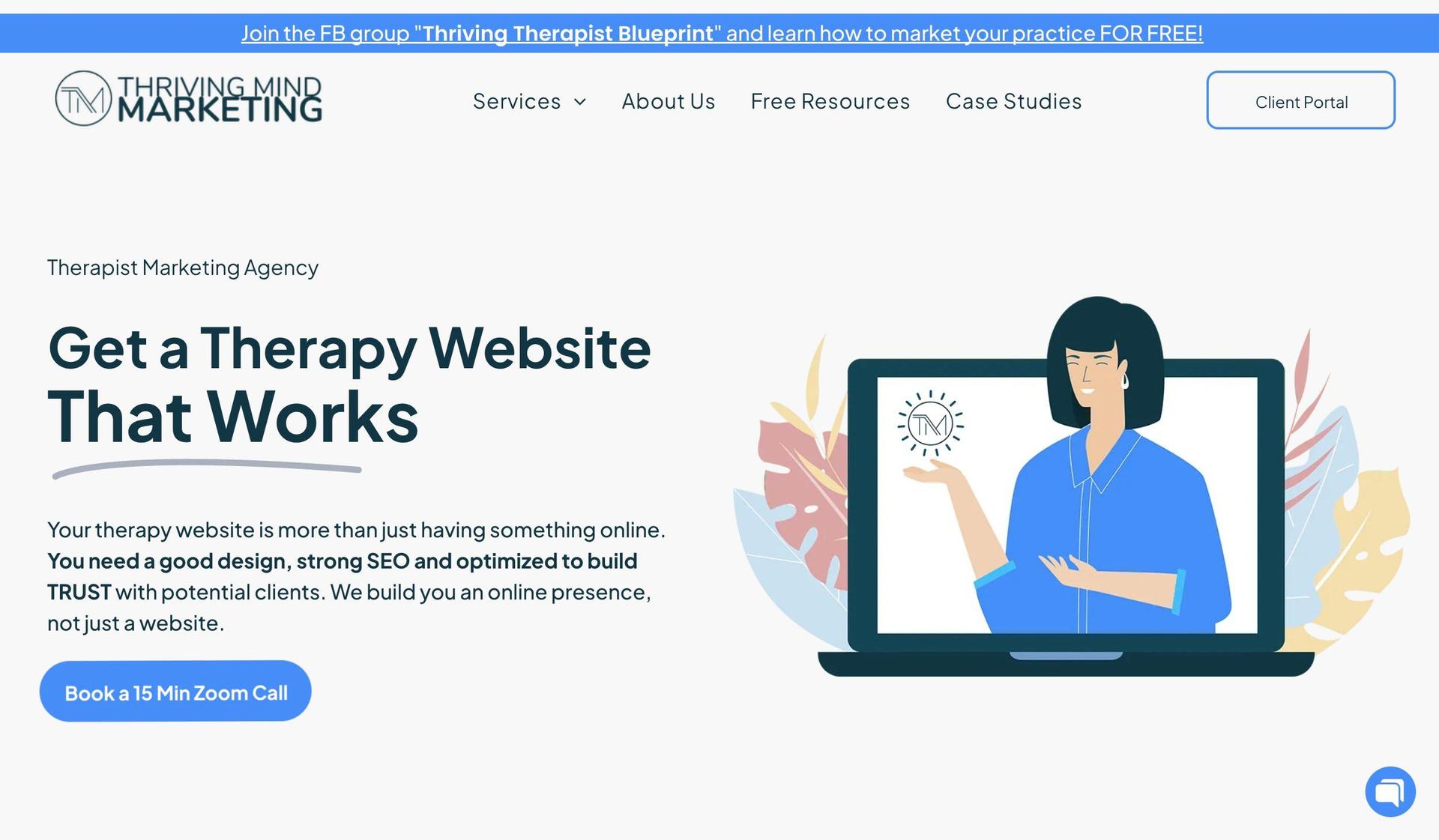 Thriving Mind Marketing-duda website examples