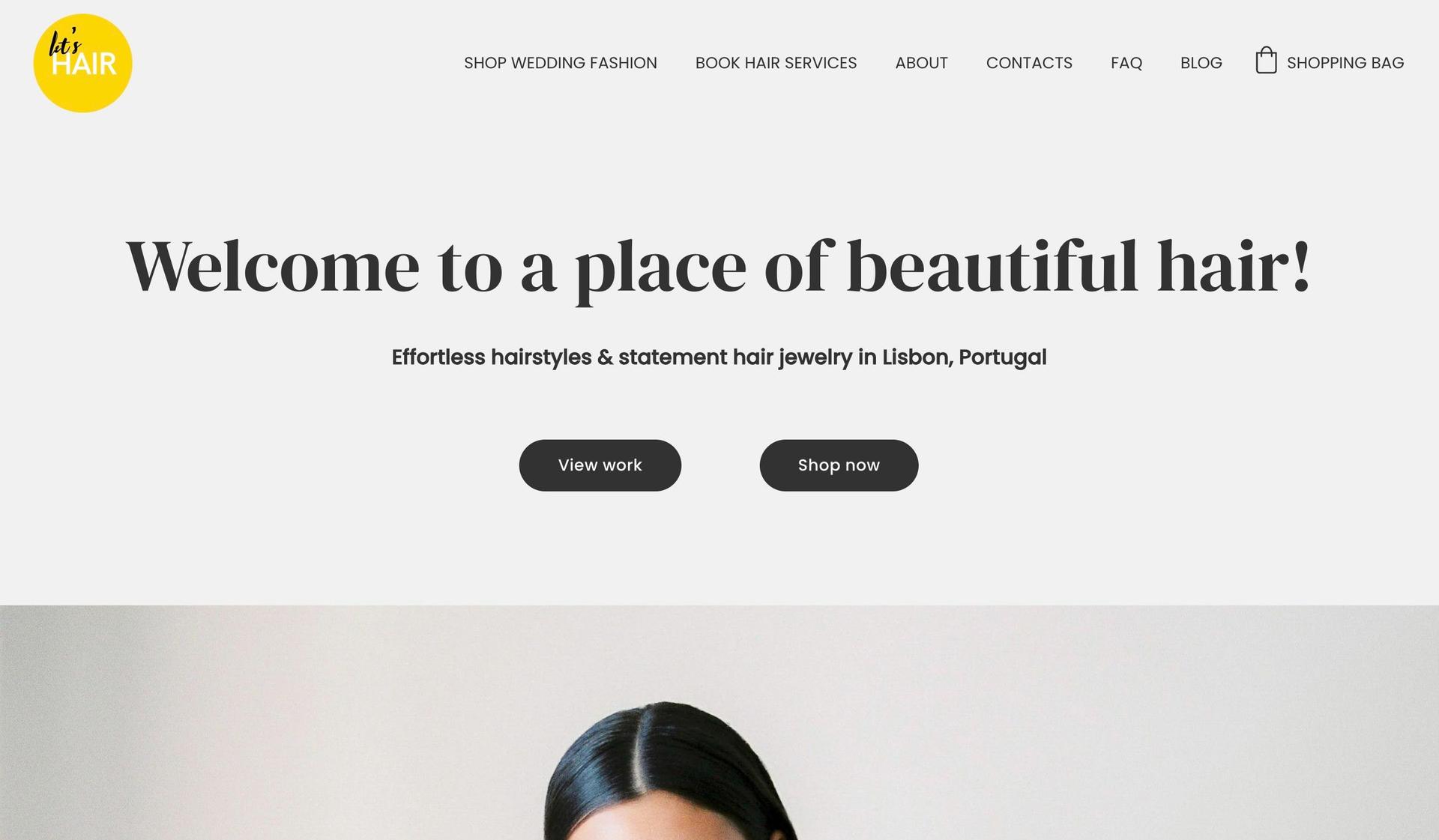 Let's Hair-hostinger website examples