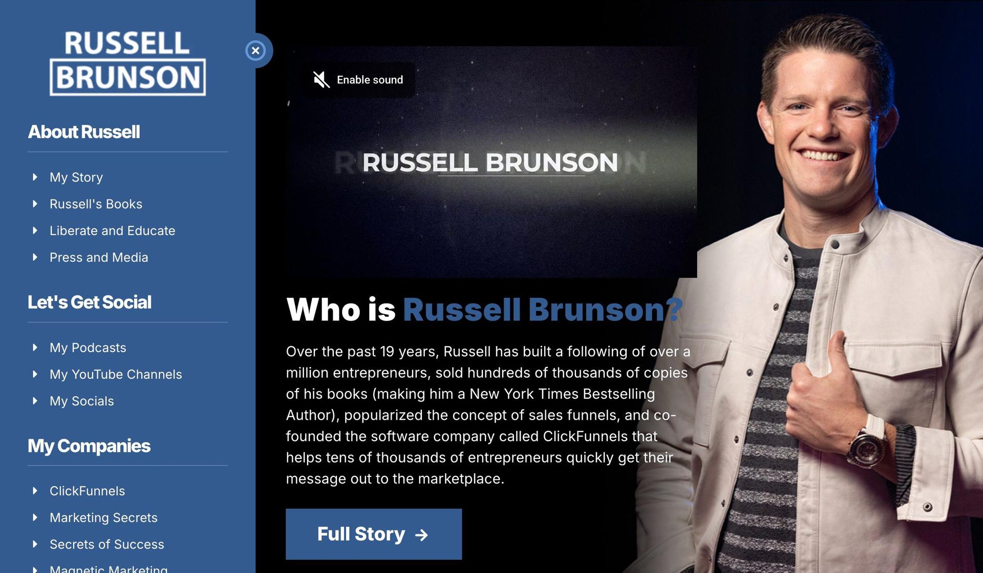 Russell Brunson-clickfunnels website examples