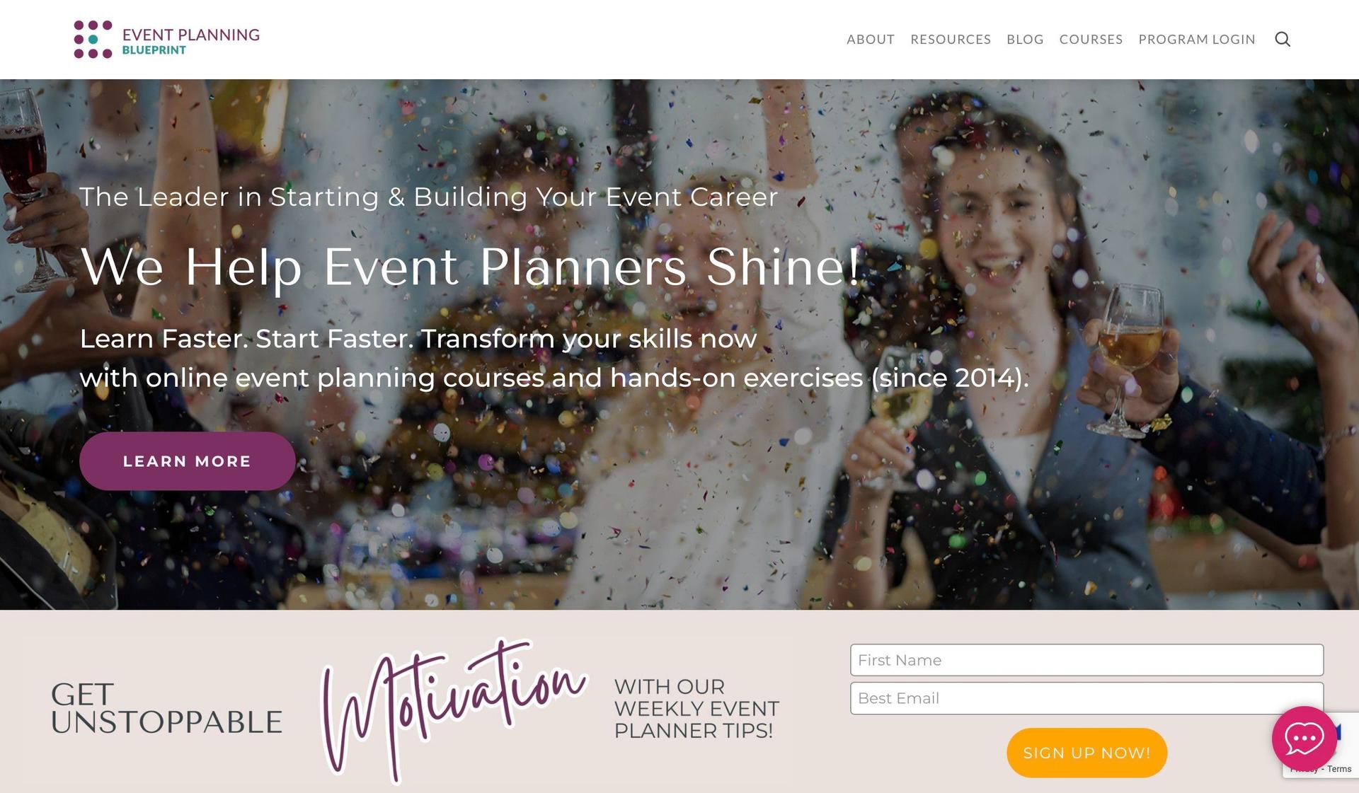 Event Planning Blueprint-clickfunnels website examples