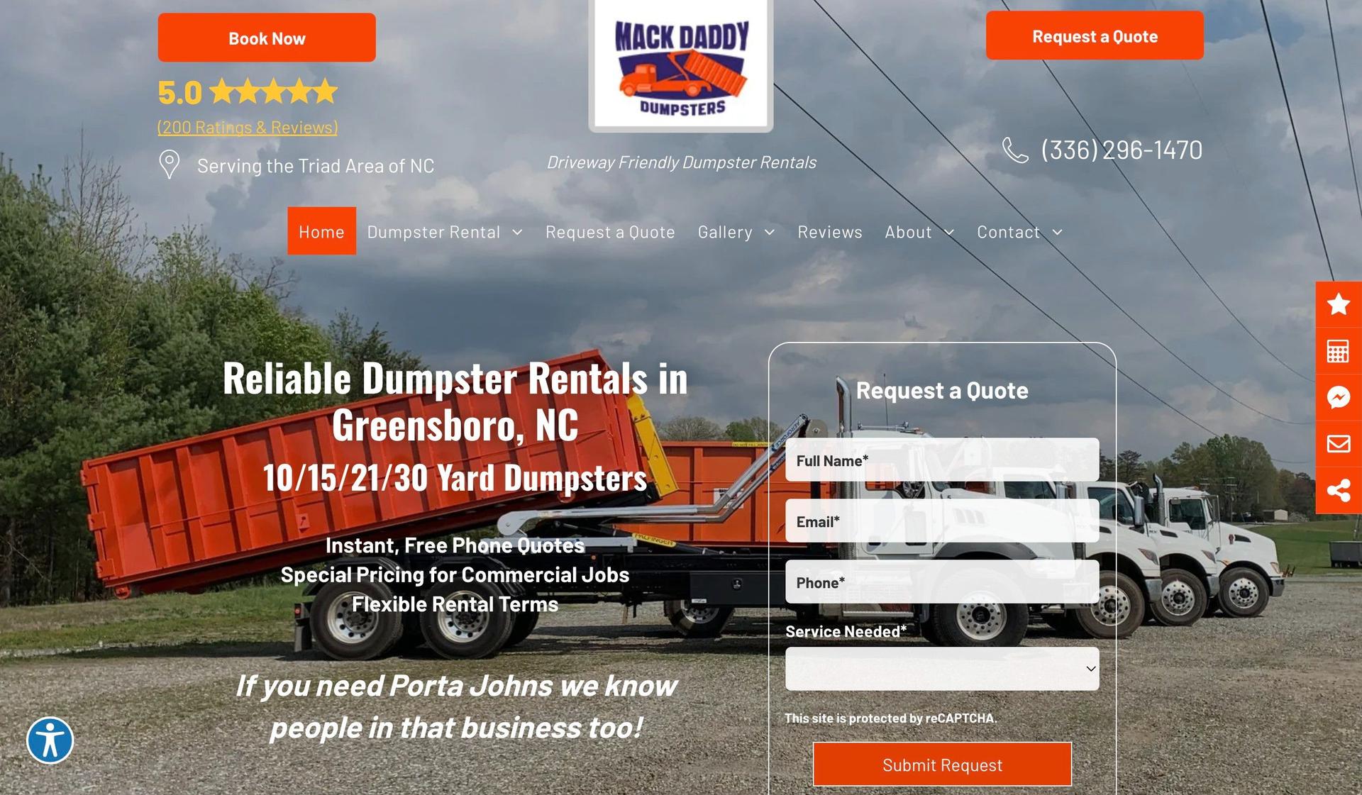 Mack Daddy Dumpsters-dumpster rental websites