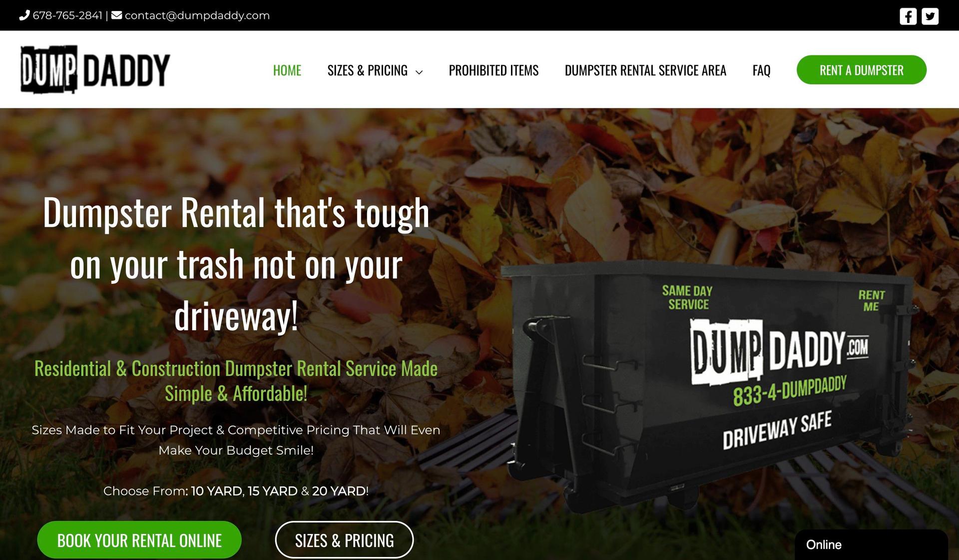 Dump Daddy-dumpster rental websites