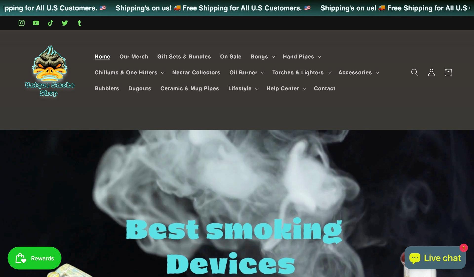 Unique Smoke Shop-+smoke shop website examples+
