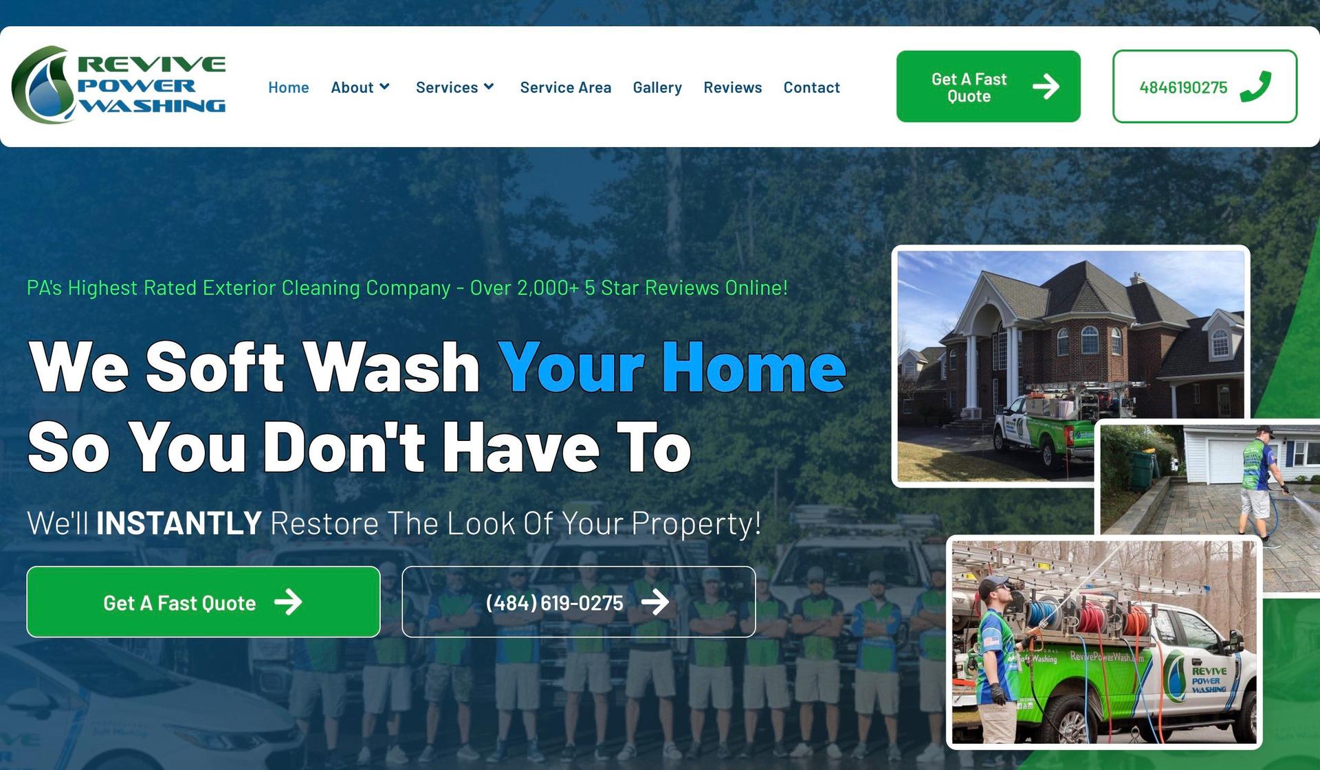 Revive Power Wash-pressure washing websites