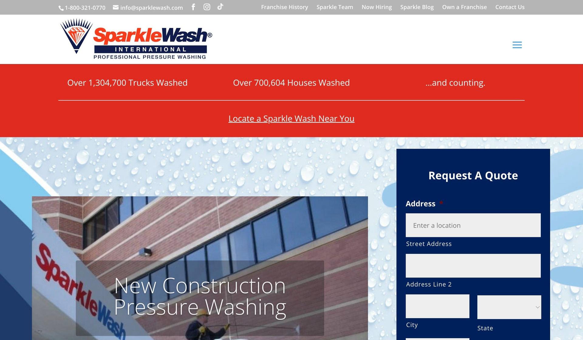 Sparkle Wash-pressure washing websites
