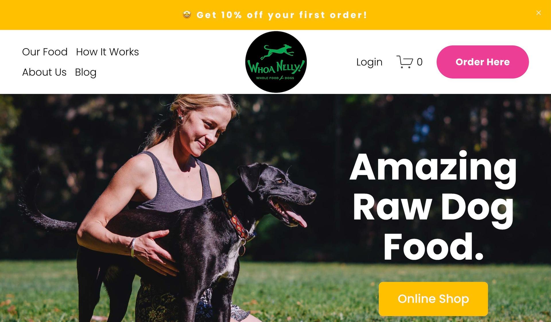 Whoa Nelly-pet shop ecommerce websites