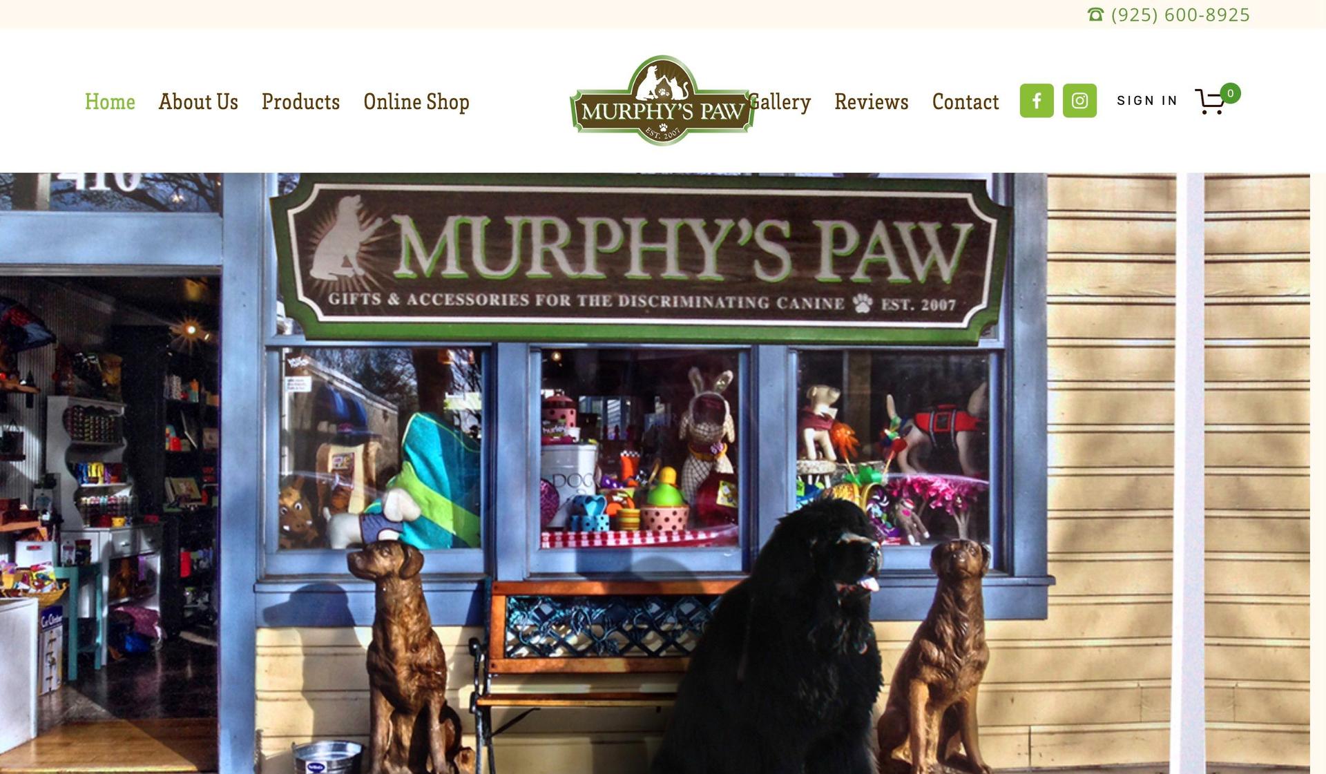 Murphy's Paw-pet shop ecommerce websites