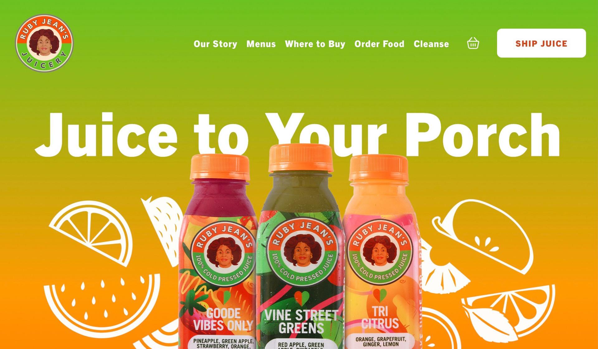 Ruby Jeans Juicery-drinks beverages website examples