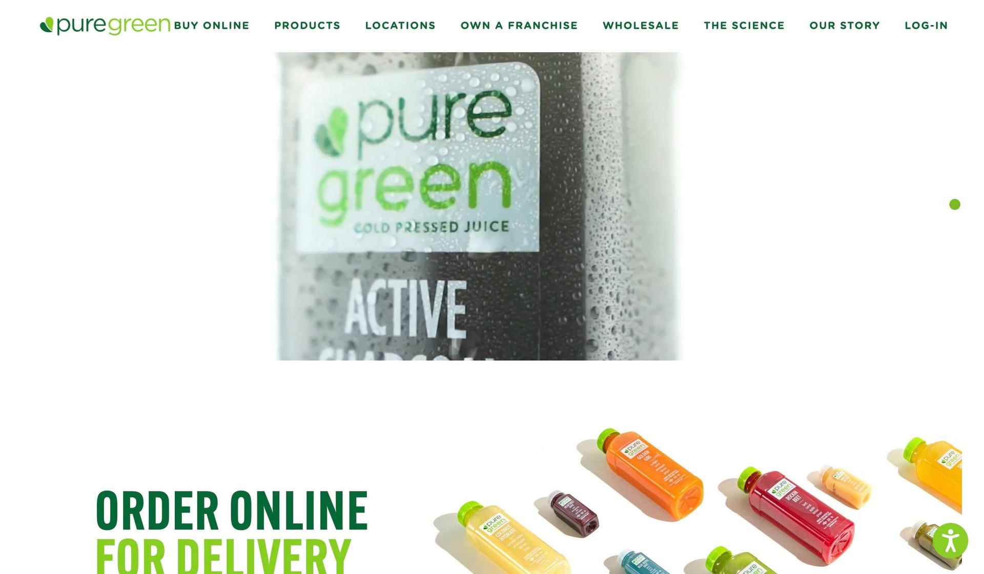 Pure Green-drinks beverages website examples