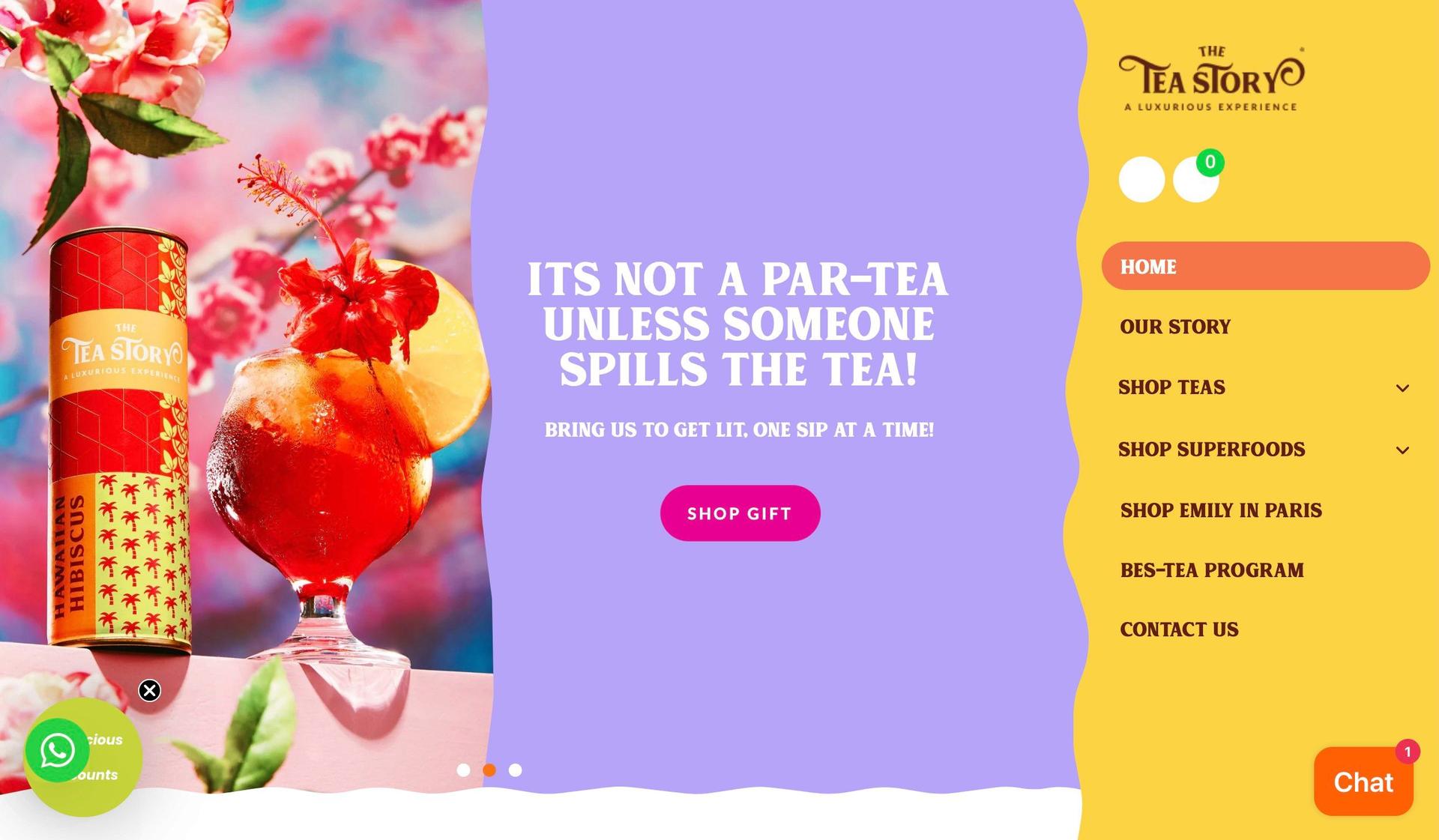 The Tea Story-drinks beverages website examples