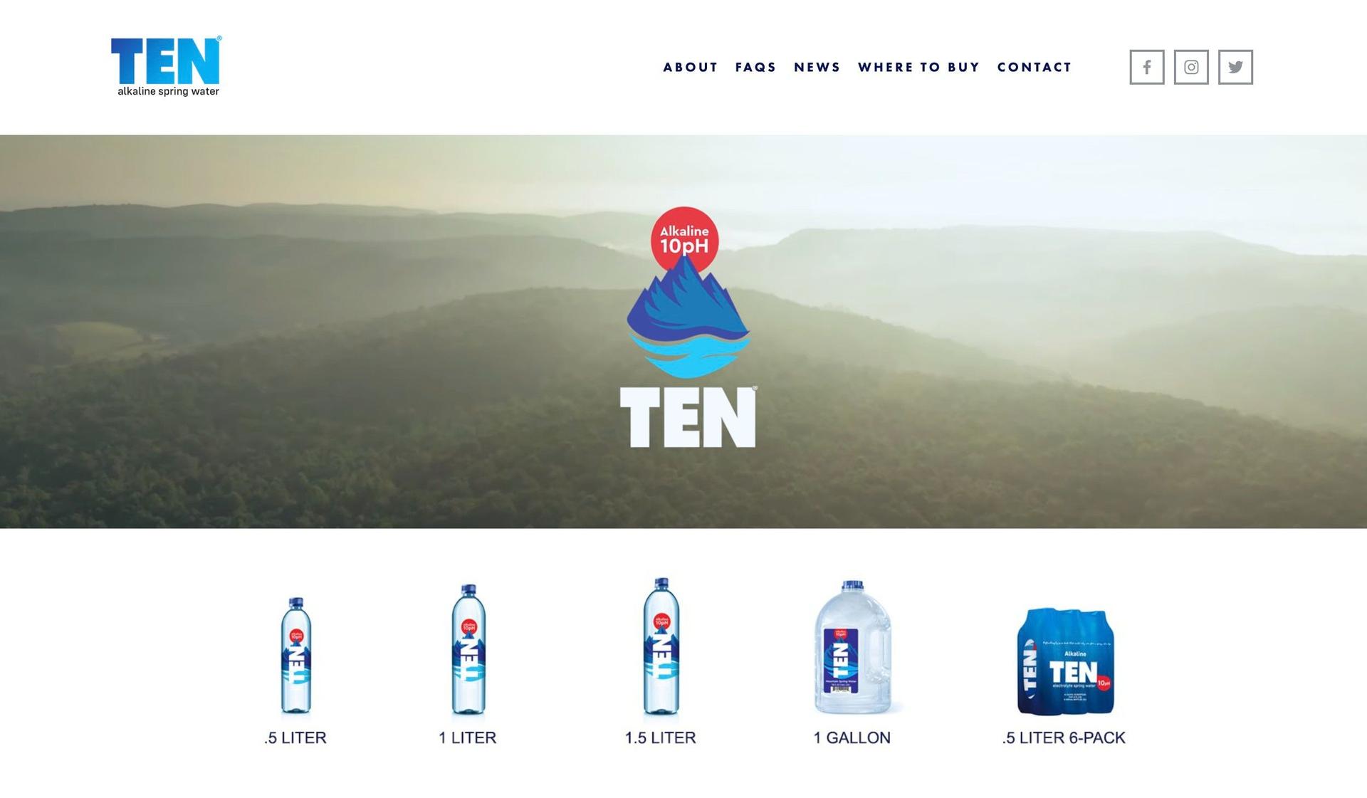 Ten Spring Water-drinks beverages website examples