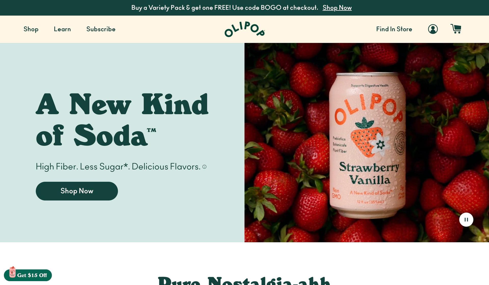 Olipop-drinks beverages website examples