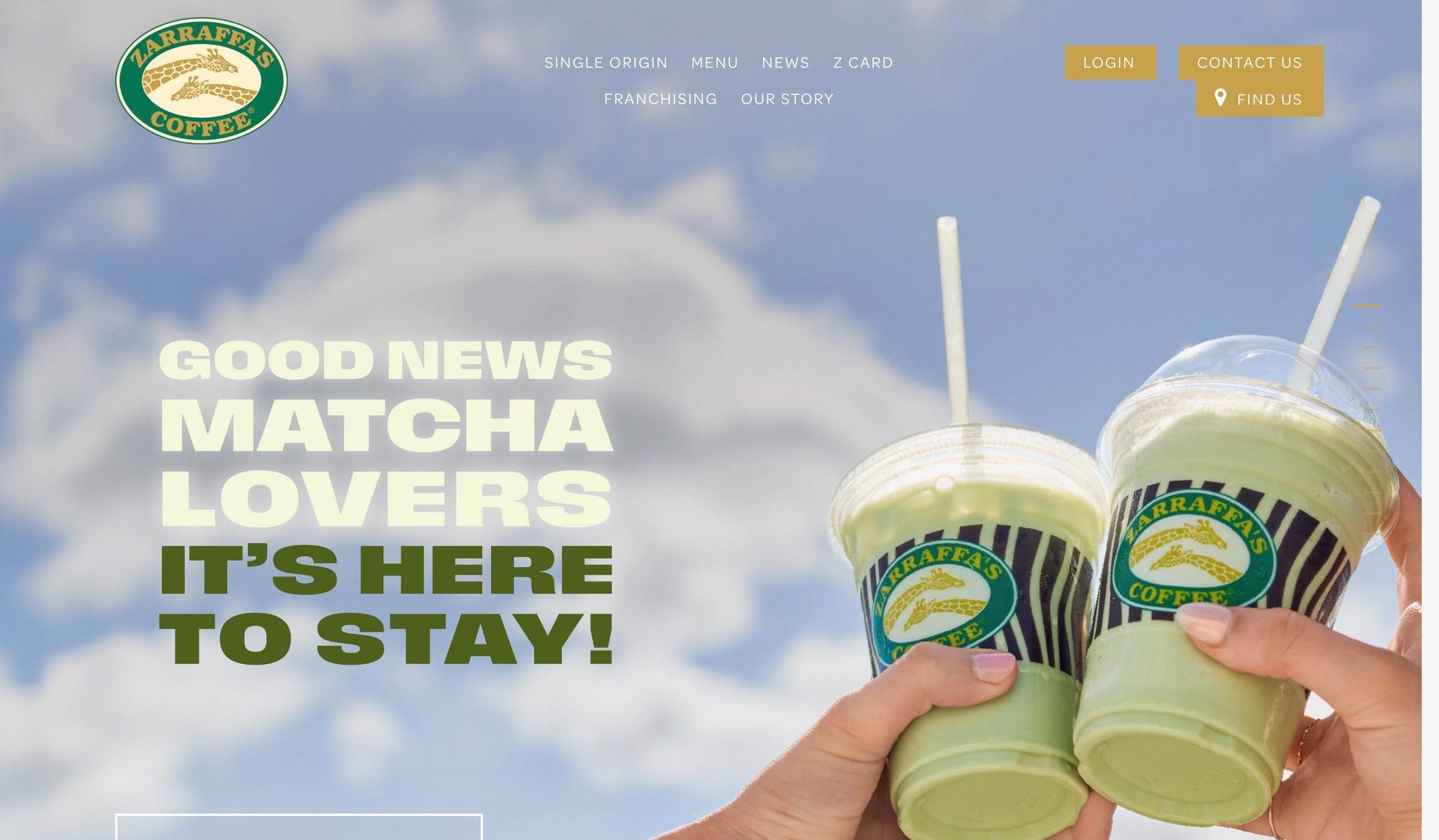 Zarraffa's Coffee-drinks beverages website examples