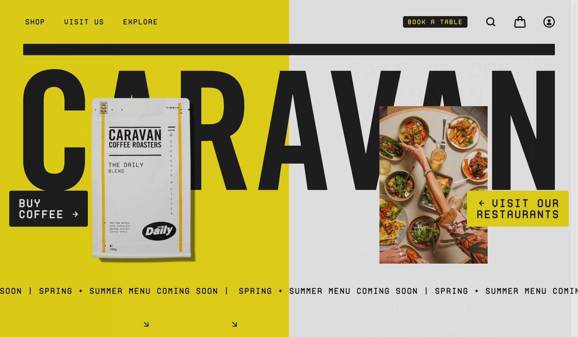Caravan & Co-drinks beverages website examples