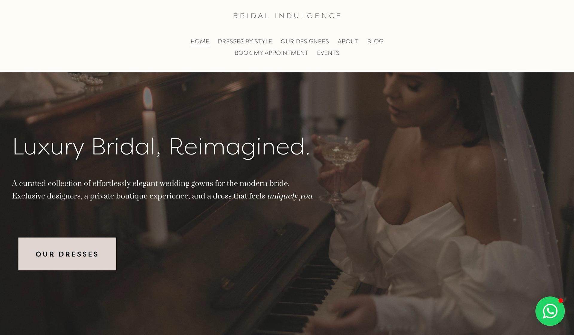 Bridal Indulgence-bridal boutique website designs