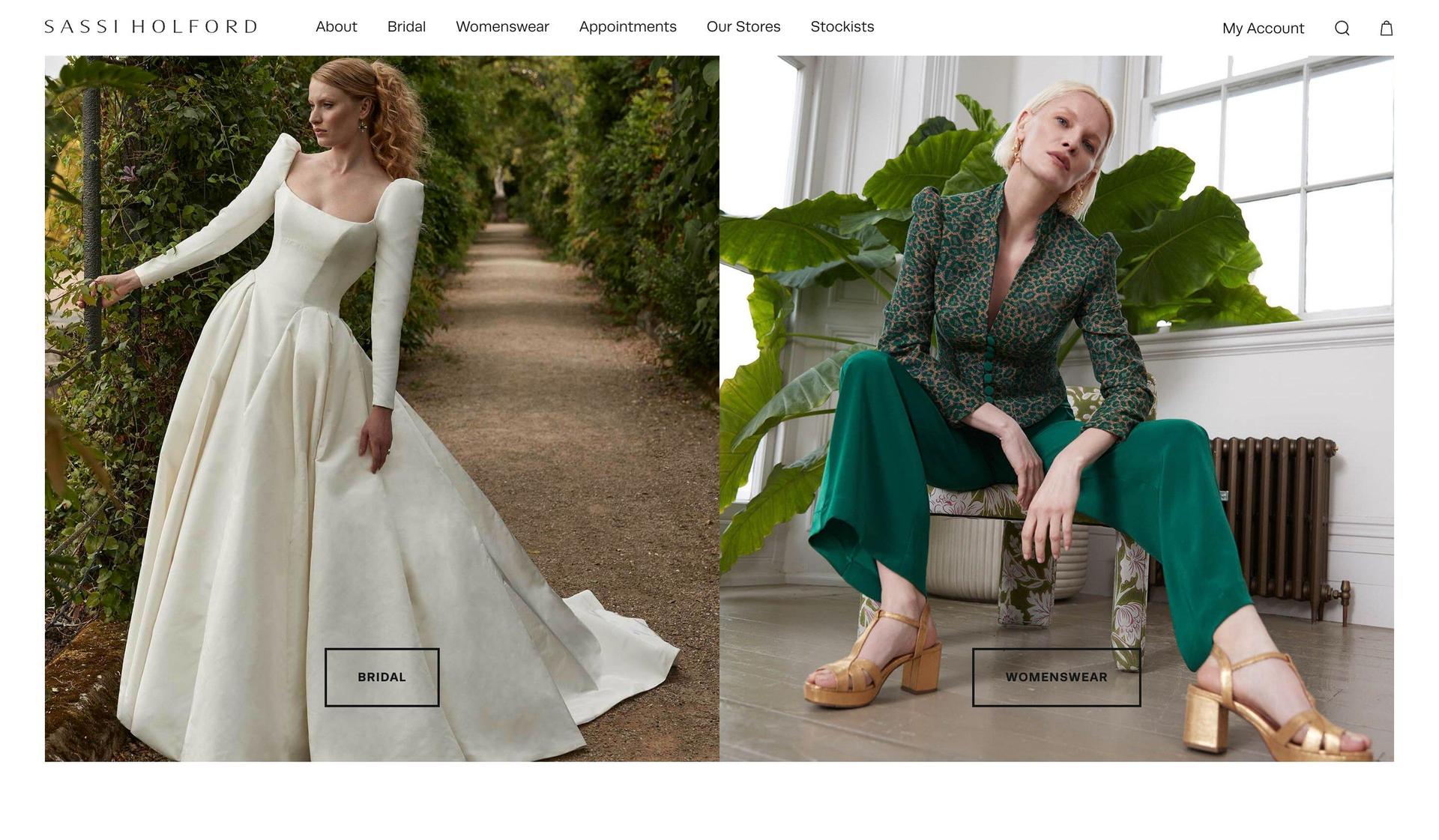 Sassi Holford-bridal boutique website designs