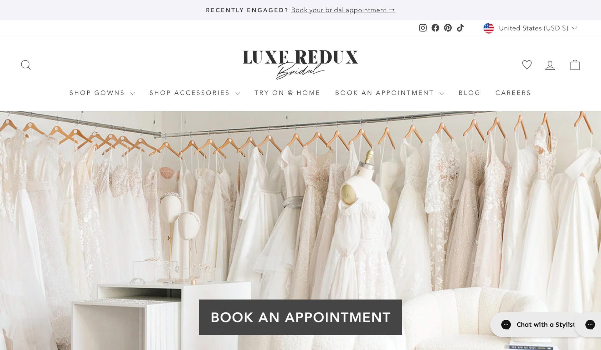 Luxe Redux Bridal-bridal boutique website designs