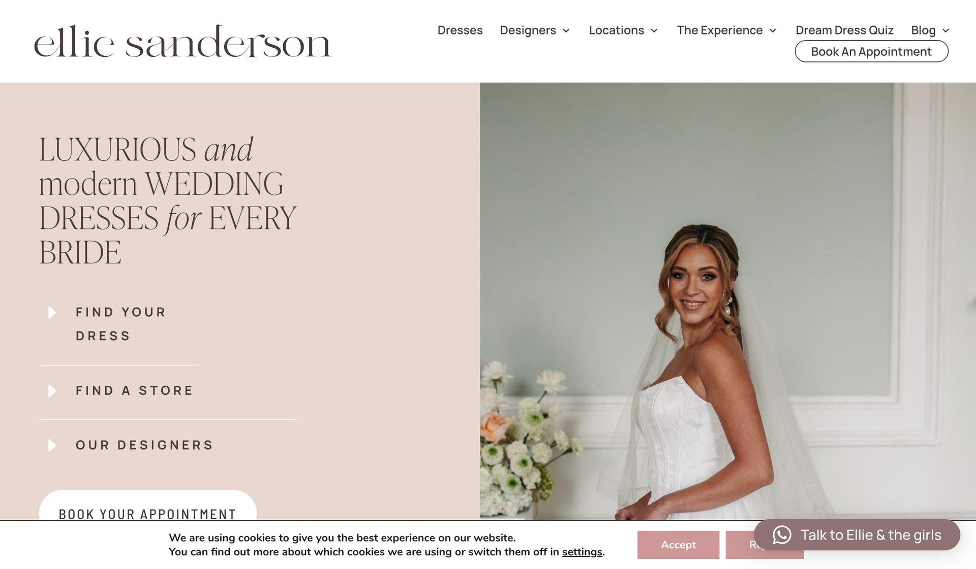 Ellie Sanderson-bridal boutique website designs