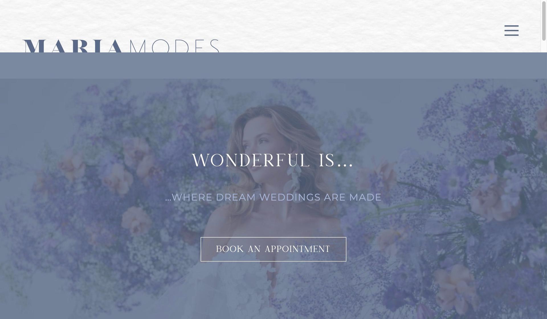 Maria Modes-bridal boutique website designs