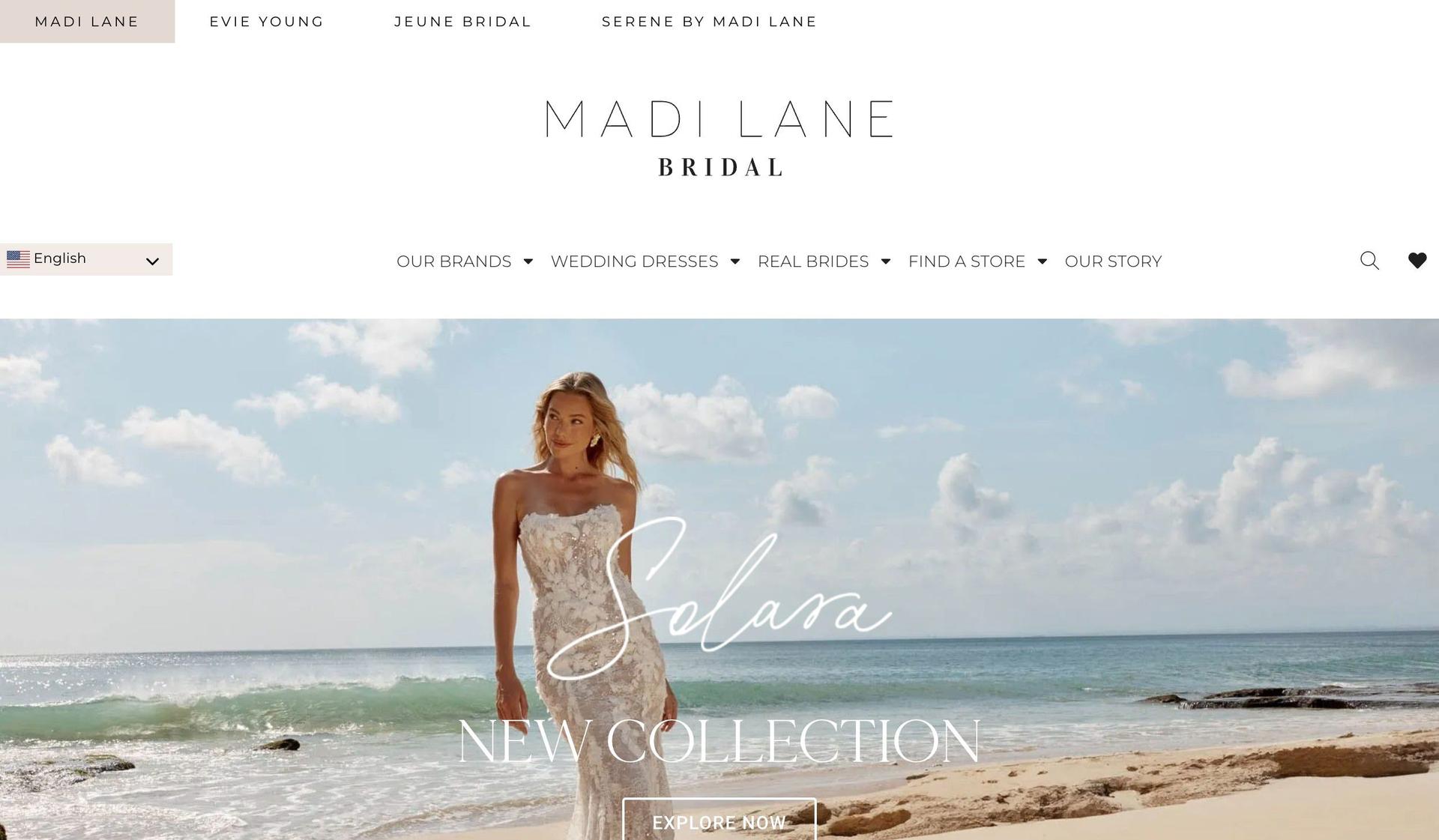 Madi Lane-bridal boutique website designs