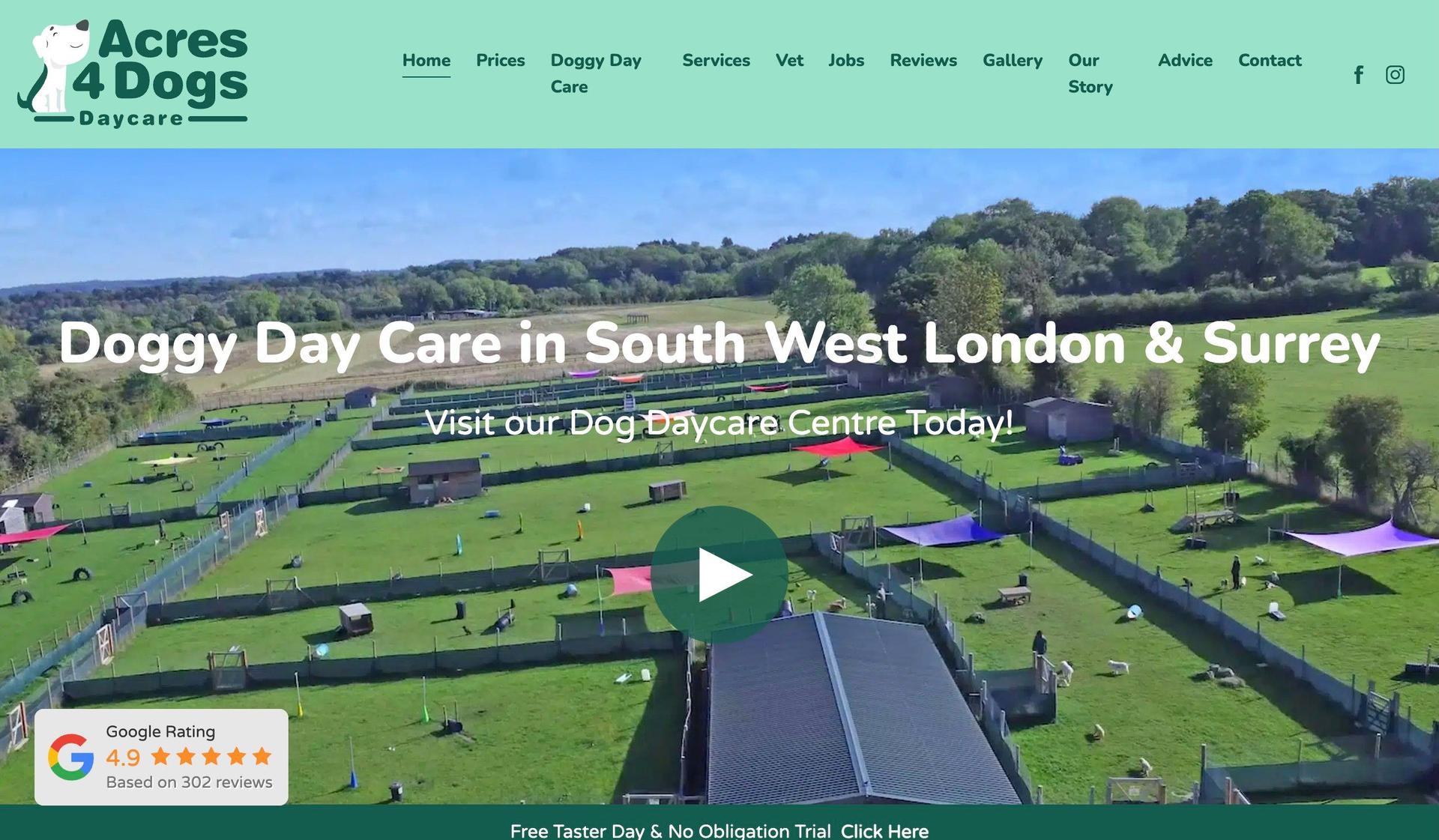 Acres4Dogs-dog walking website examples