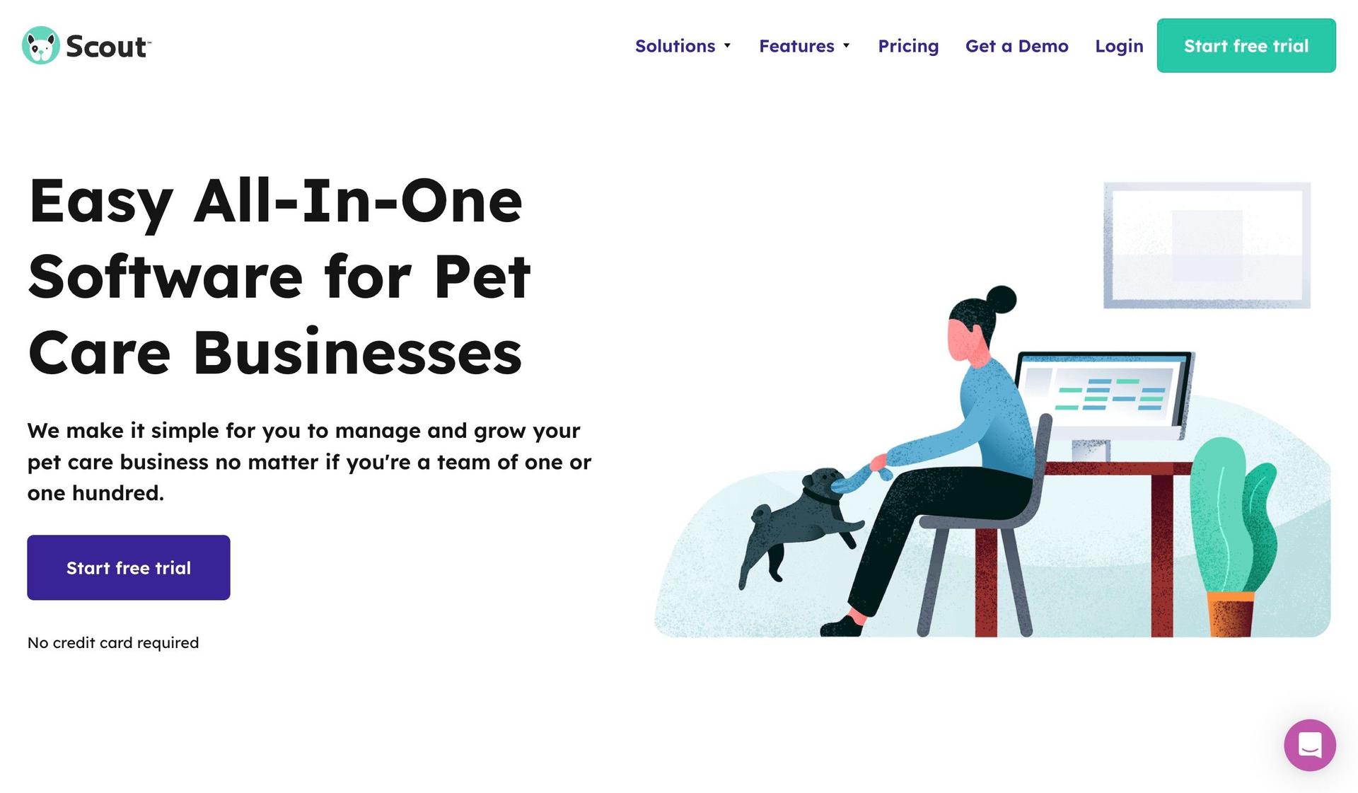 Scout for Pets-dog walking website examples