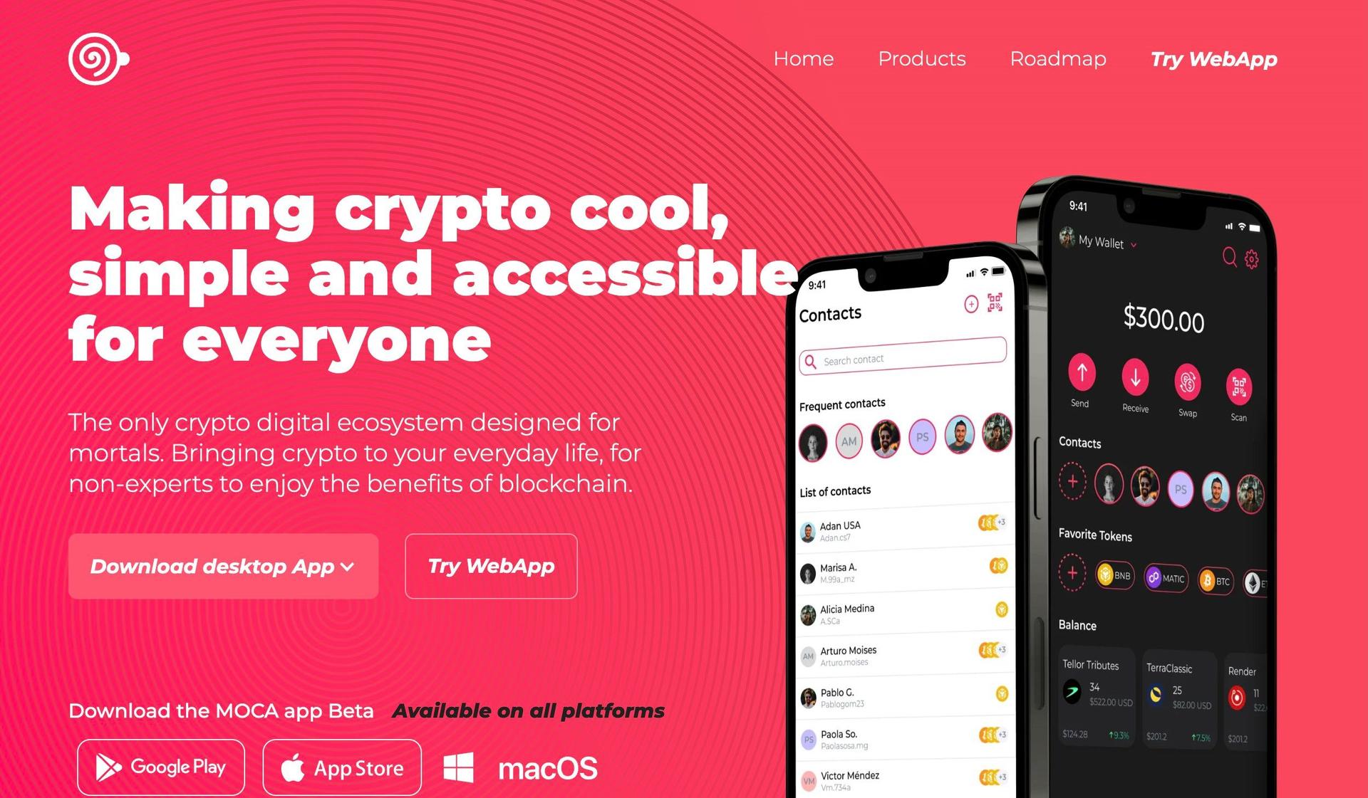 Moca-cryptocurrency website design examples