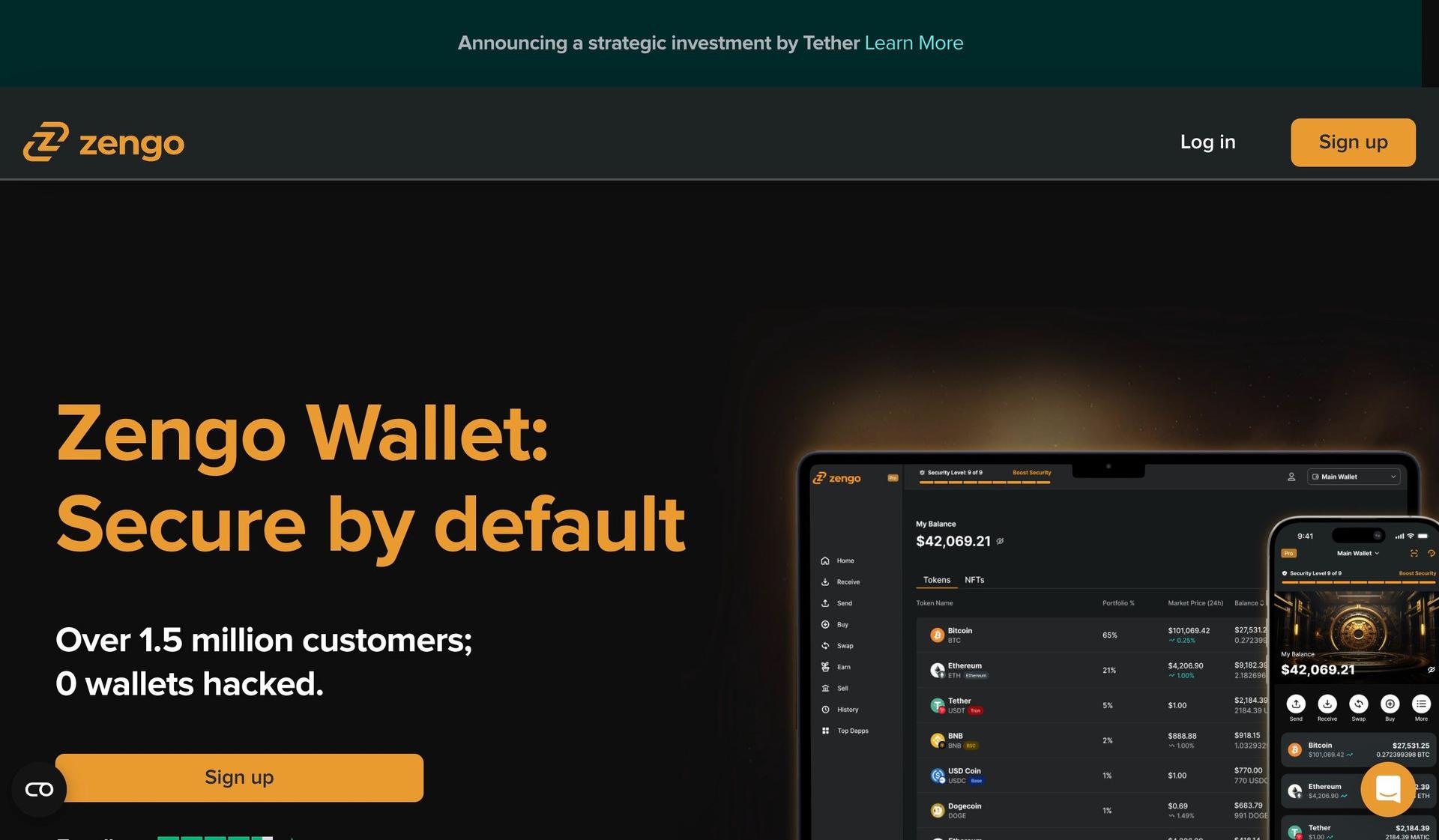 Zengo-cryptocurrency website design examples
