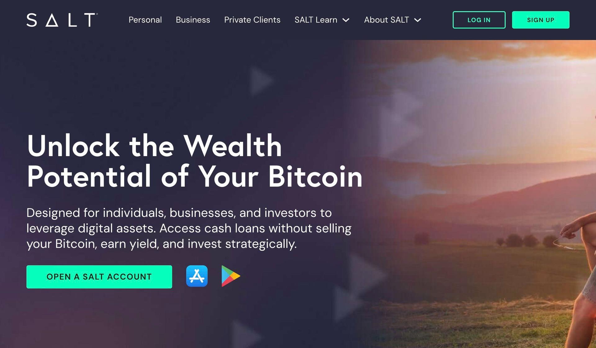 Salt Lending-cryptocurrency website design examples