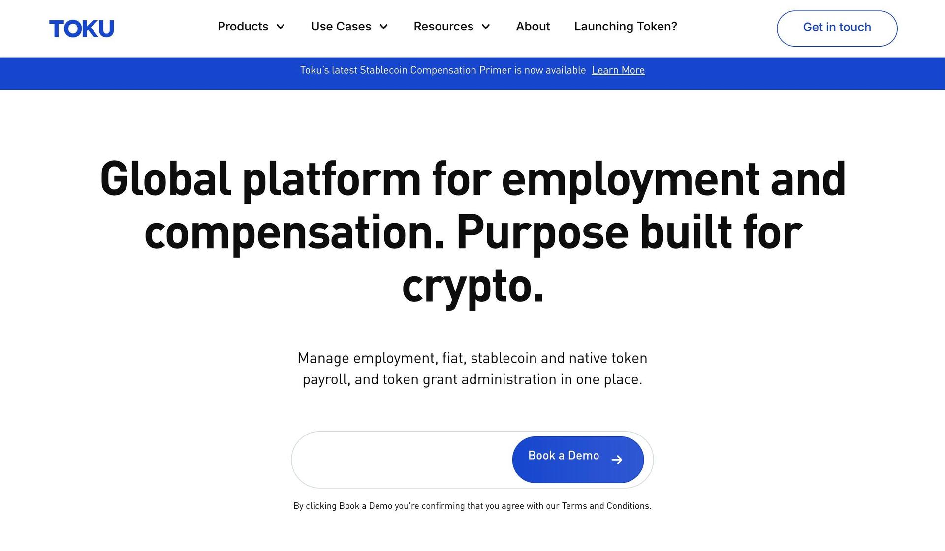Toku-cryptocurrency website design examples