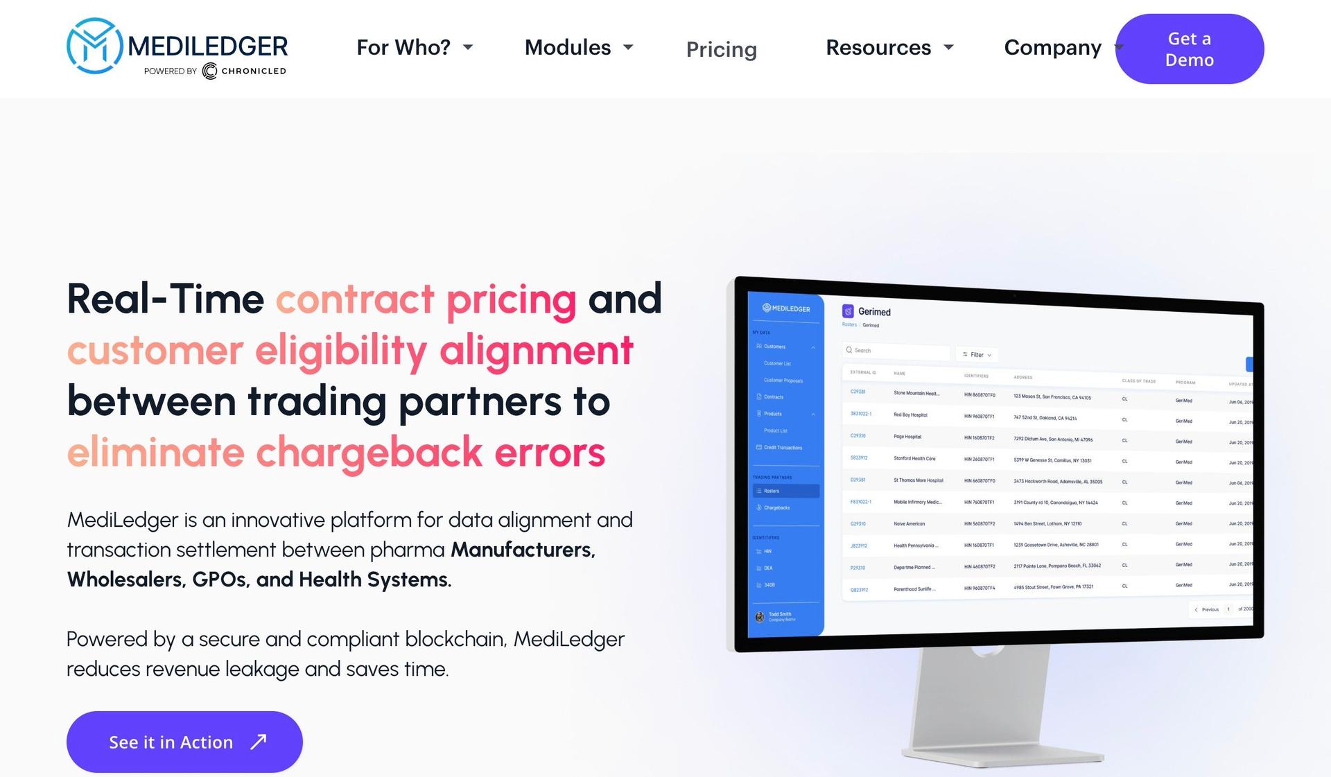 Chronicled-cryptocurrency website design examples