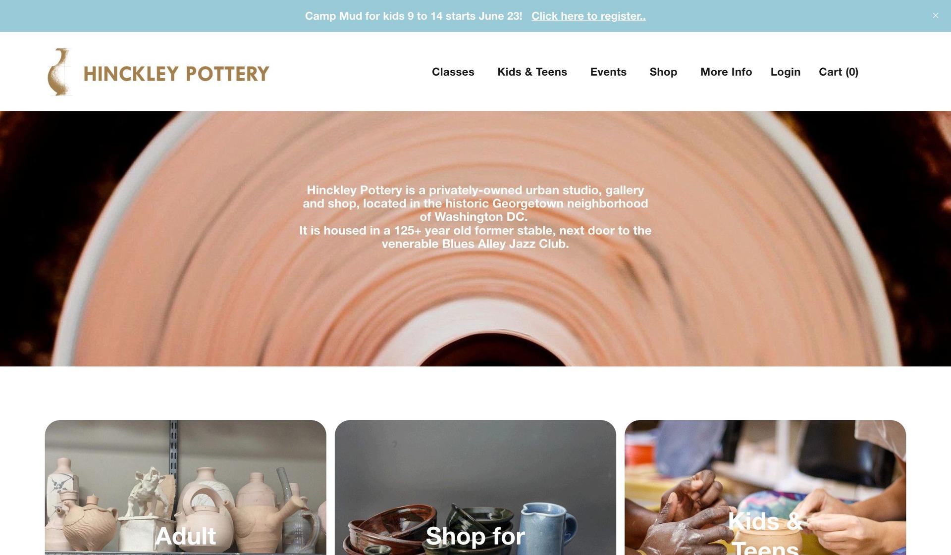 Hinckley Pottery-ceramic store web designs