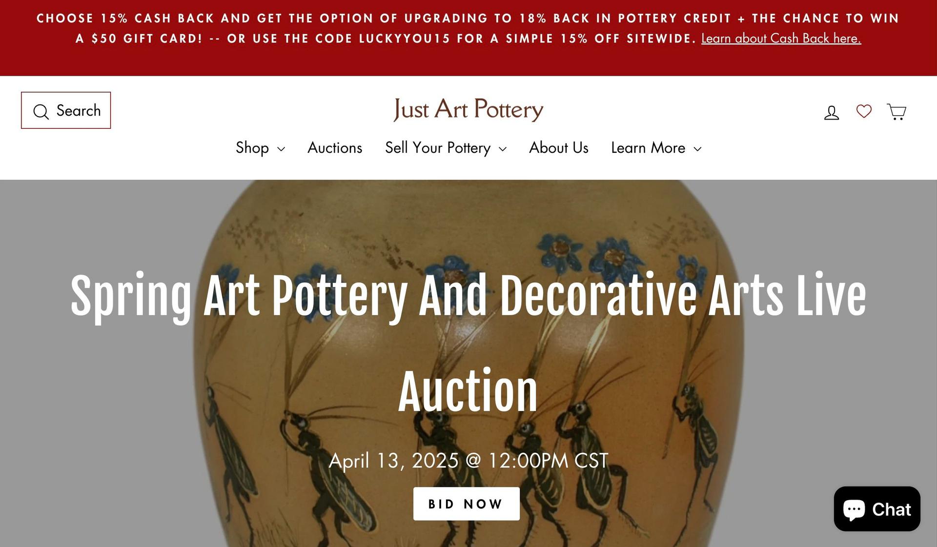 Just Art Pottery-ceramic store web designs