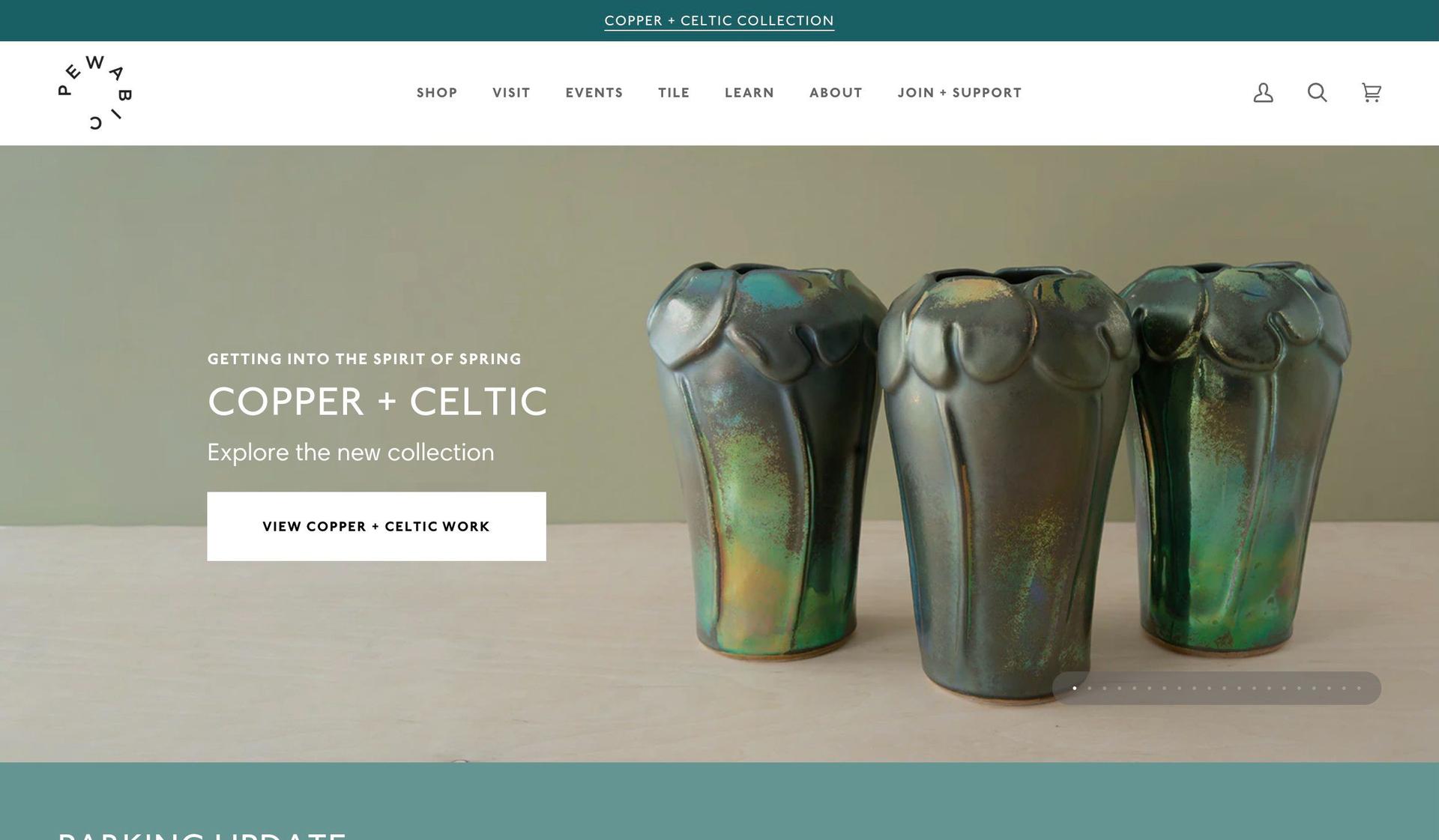 Pewabic-ceramic store web designs