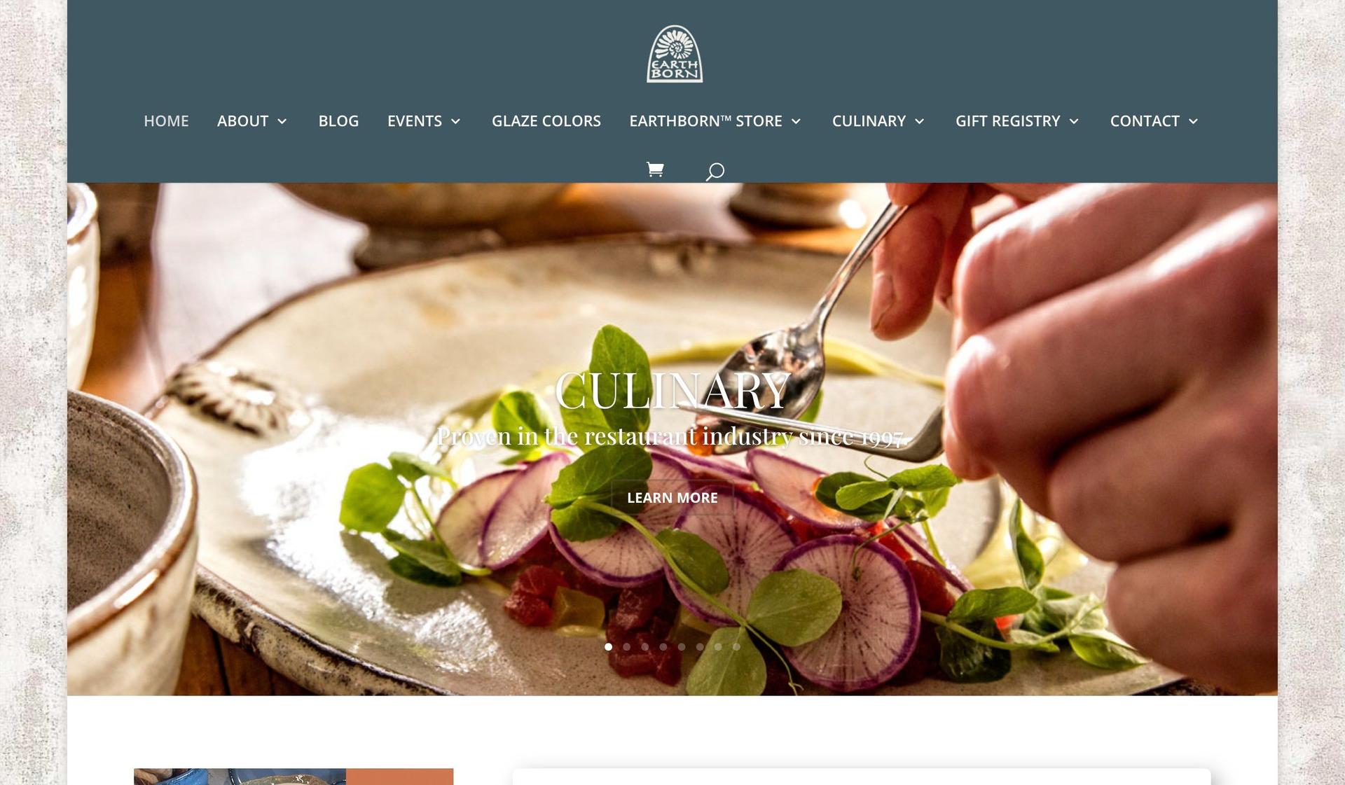 Earthborn Pottery-ceramic store web designs