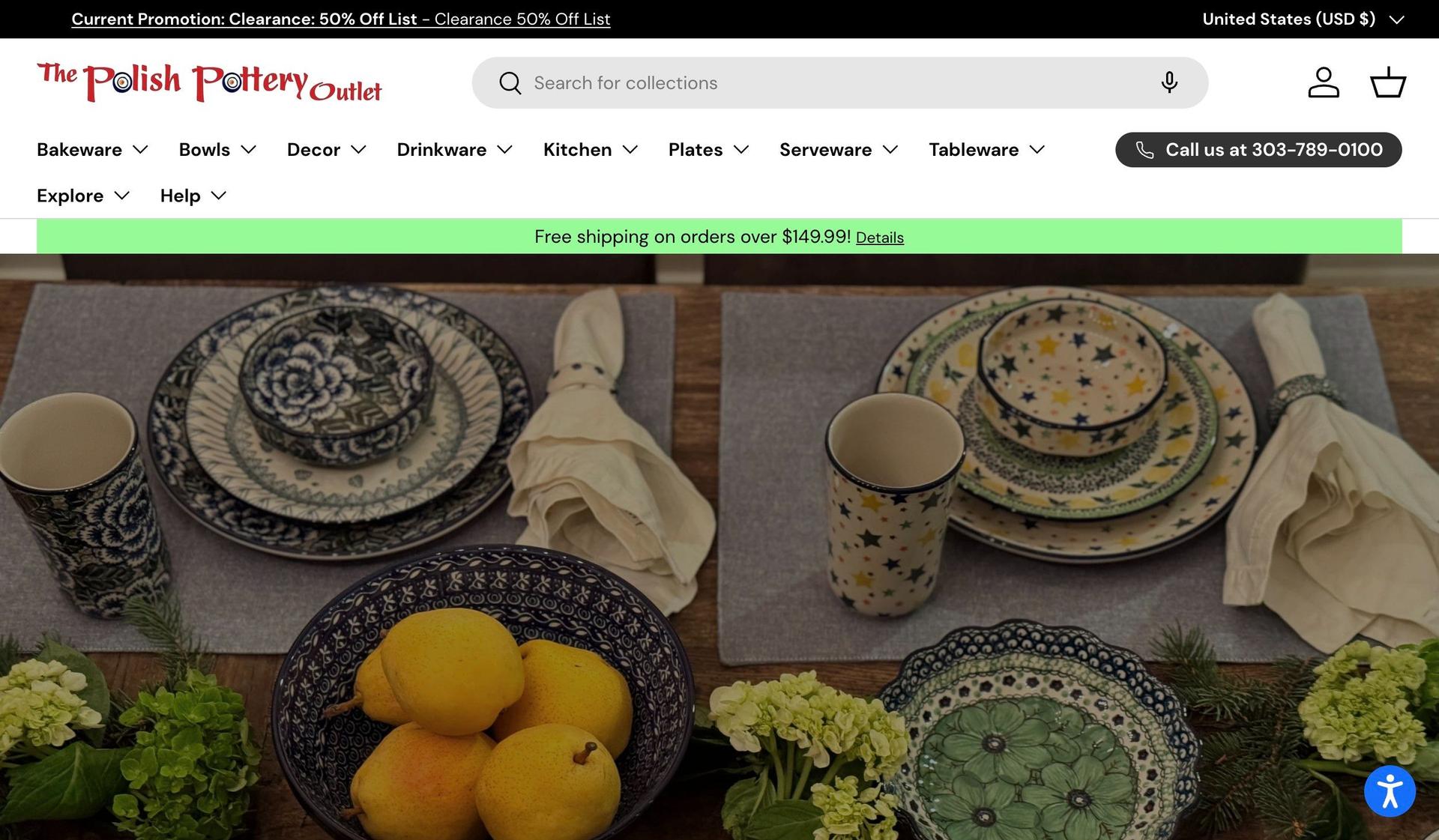 Polish Pottery Outlet-ceramic store web designs
