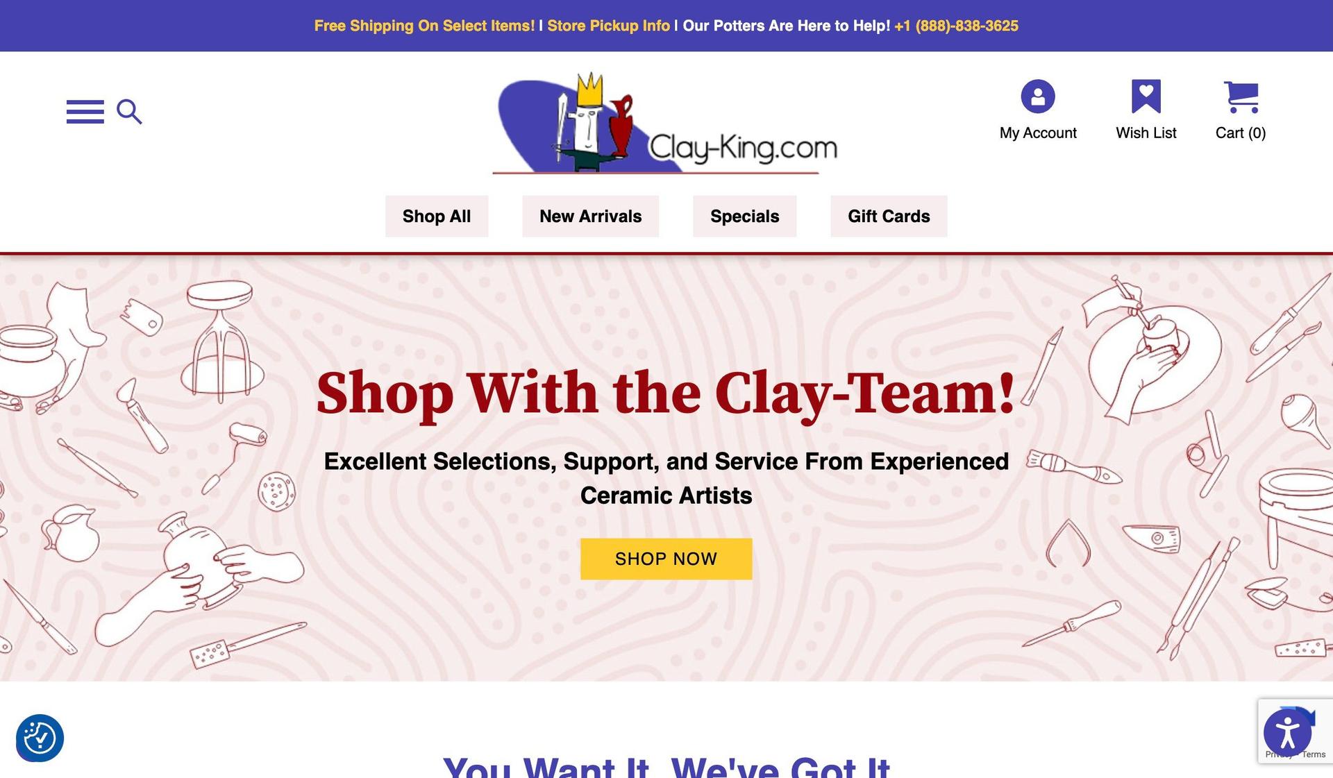 Clay King-ceramic store web designs