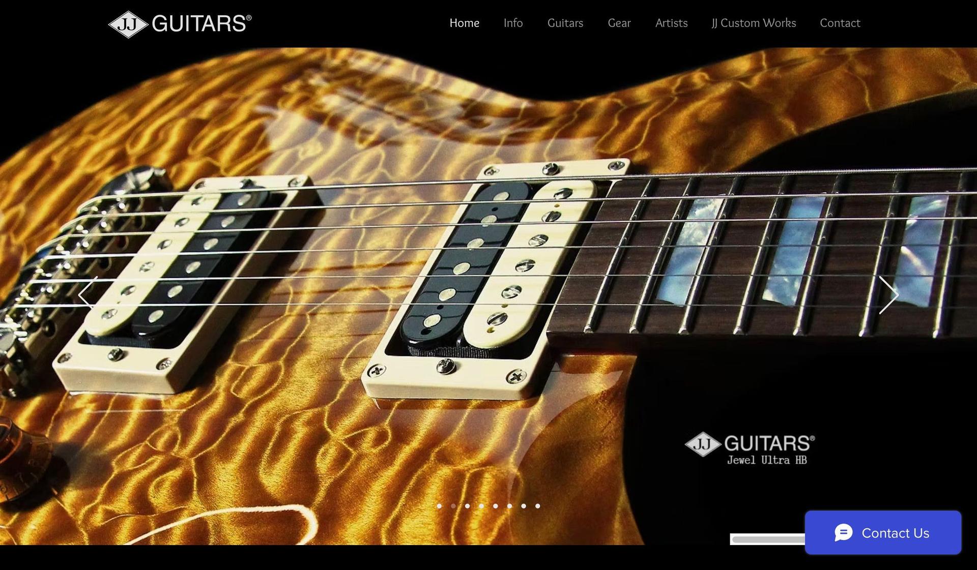 JJ Guitars-guitar company web designs