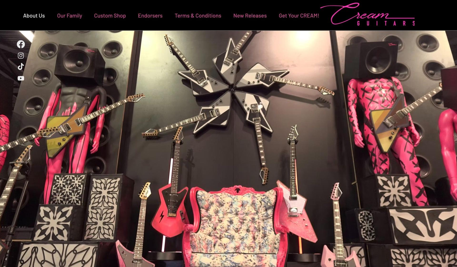 Cream Guitars-guitar company web designs