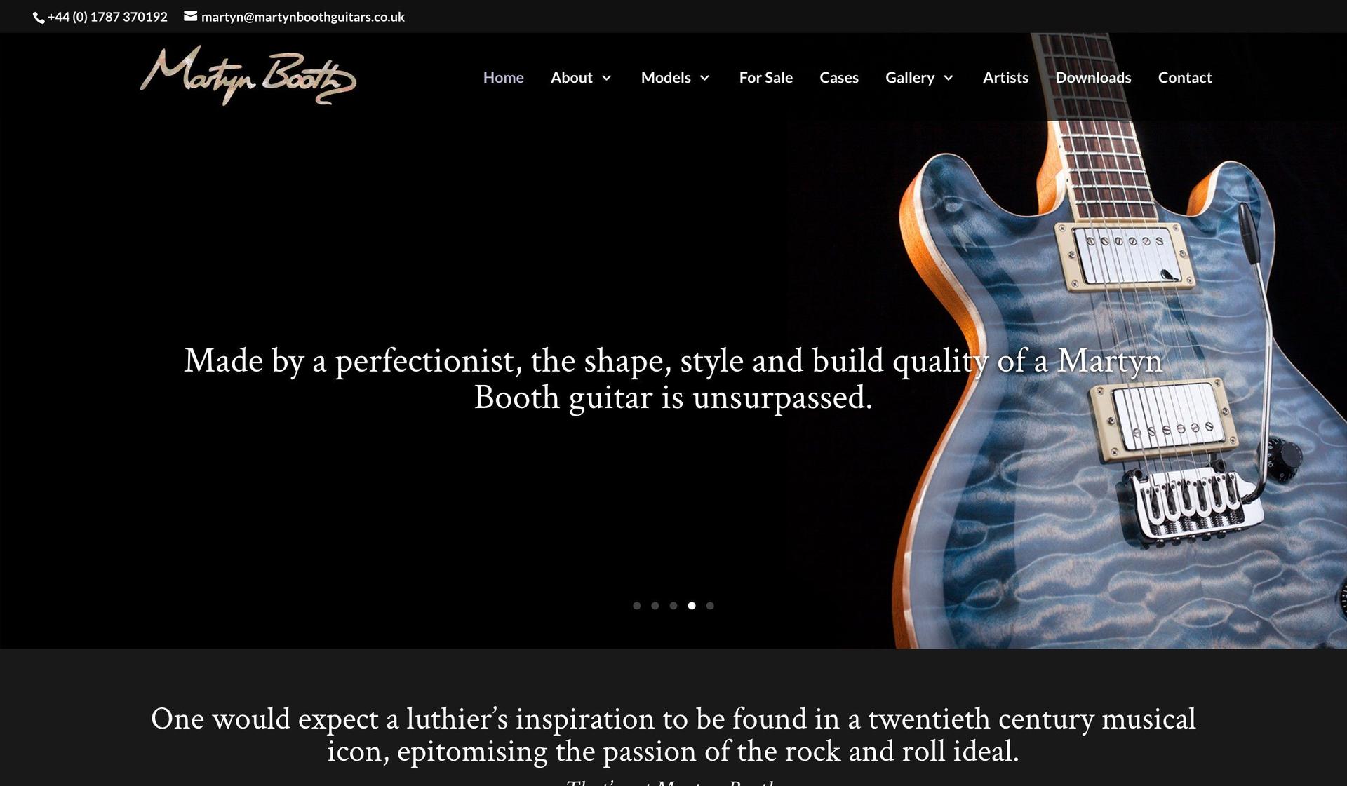 Martyn Booth Guitars-guitar company web designs