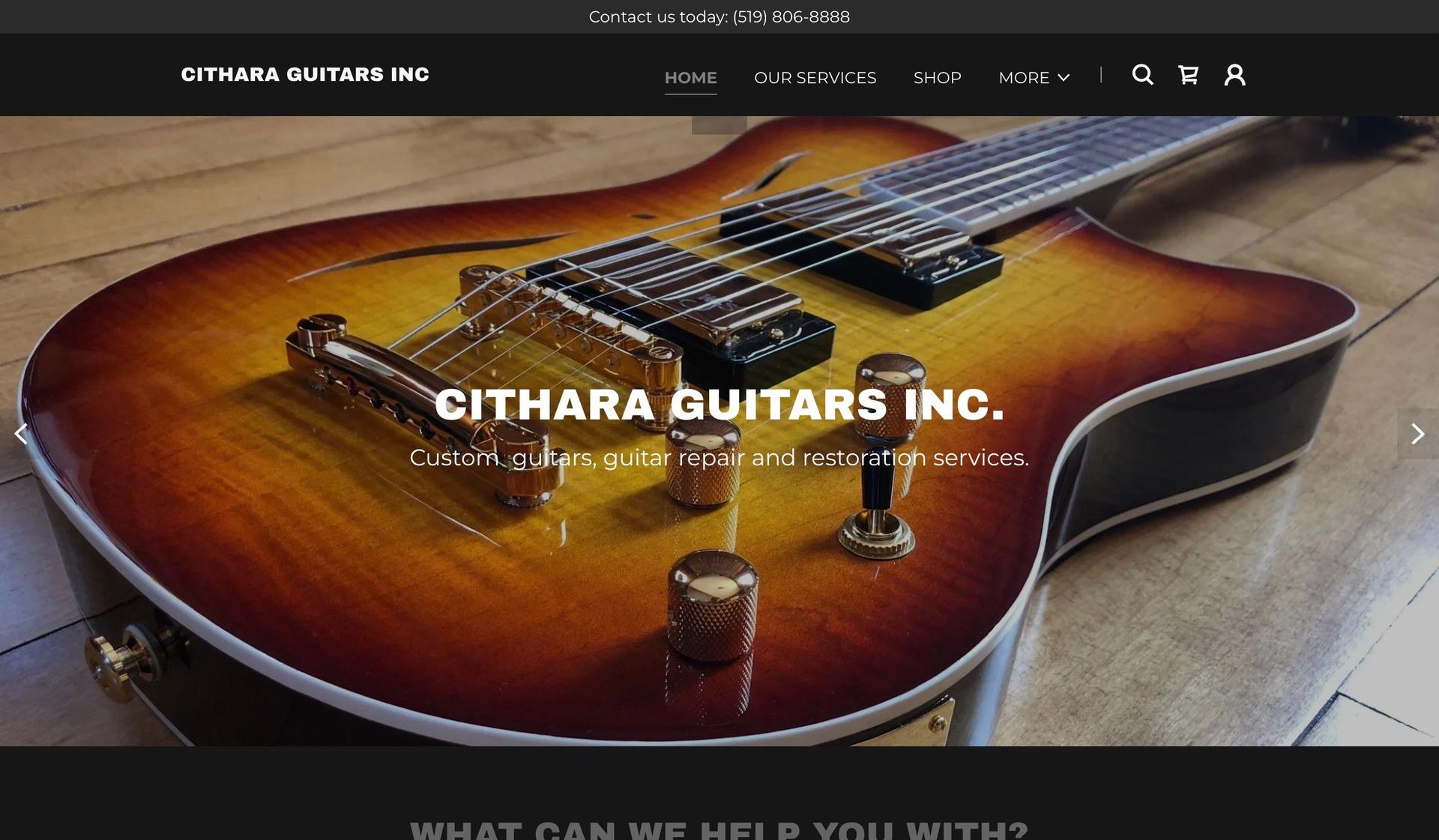 Cithara Guitars-guitar company web designs