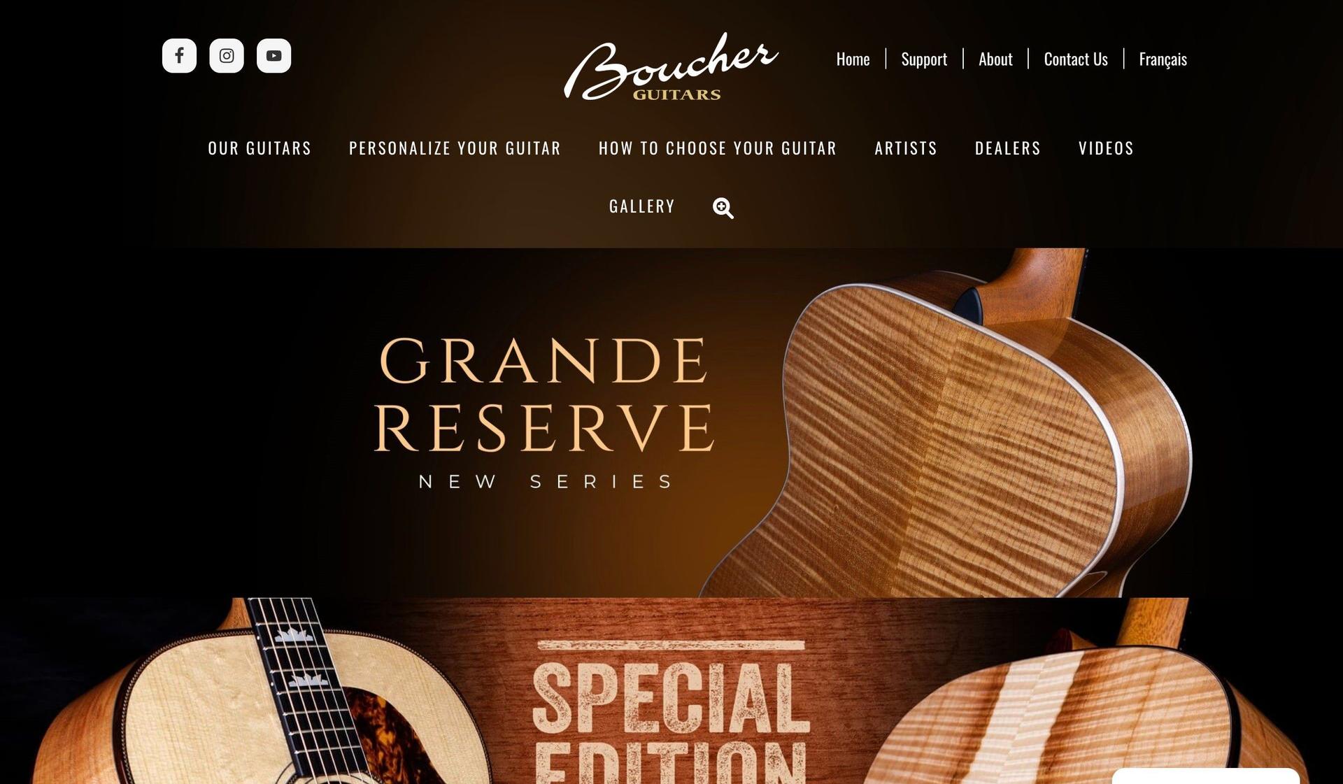 Boucher Guitars-guitar company web designs