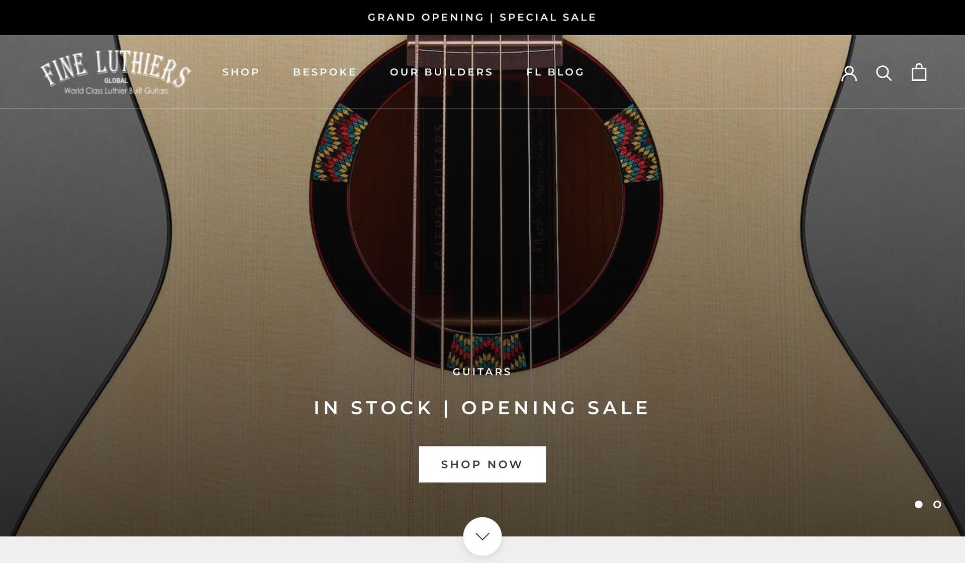 Fine Luthiers-guitar company web designs
