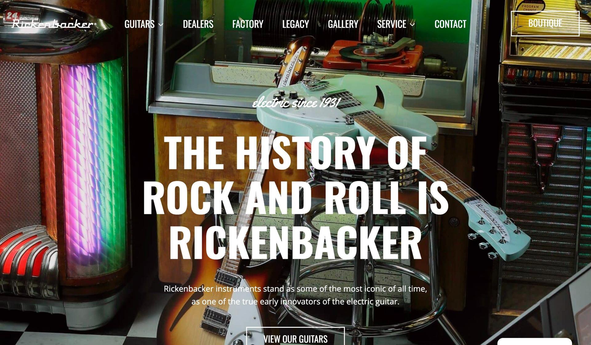 Rickenbacker-guitar company web designs