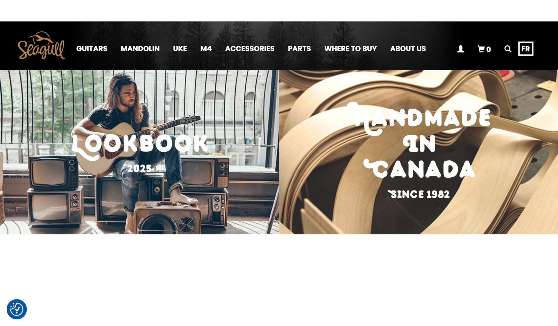 Seagull Guitars-guitar company web designs