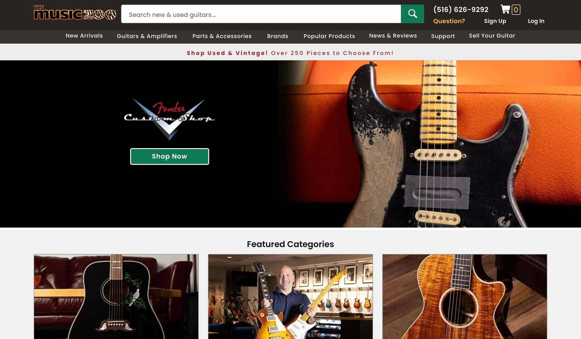 The Music Zoo-guitar company web designs