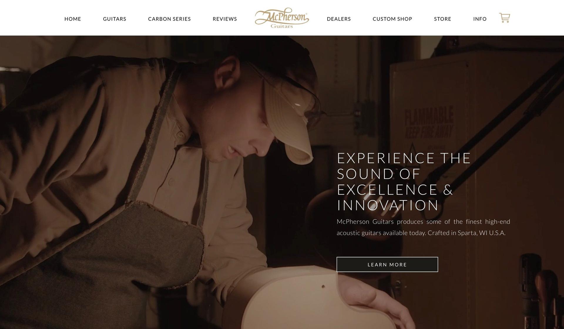 McPherson Guitars-guitar company web designs